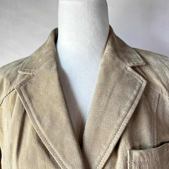 Style & Co. Suede Blazer (Size L) Quiet Luxury Statement Edgy & Elegant Suede - Picture 3 of 12